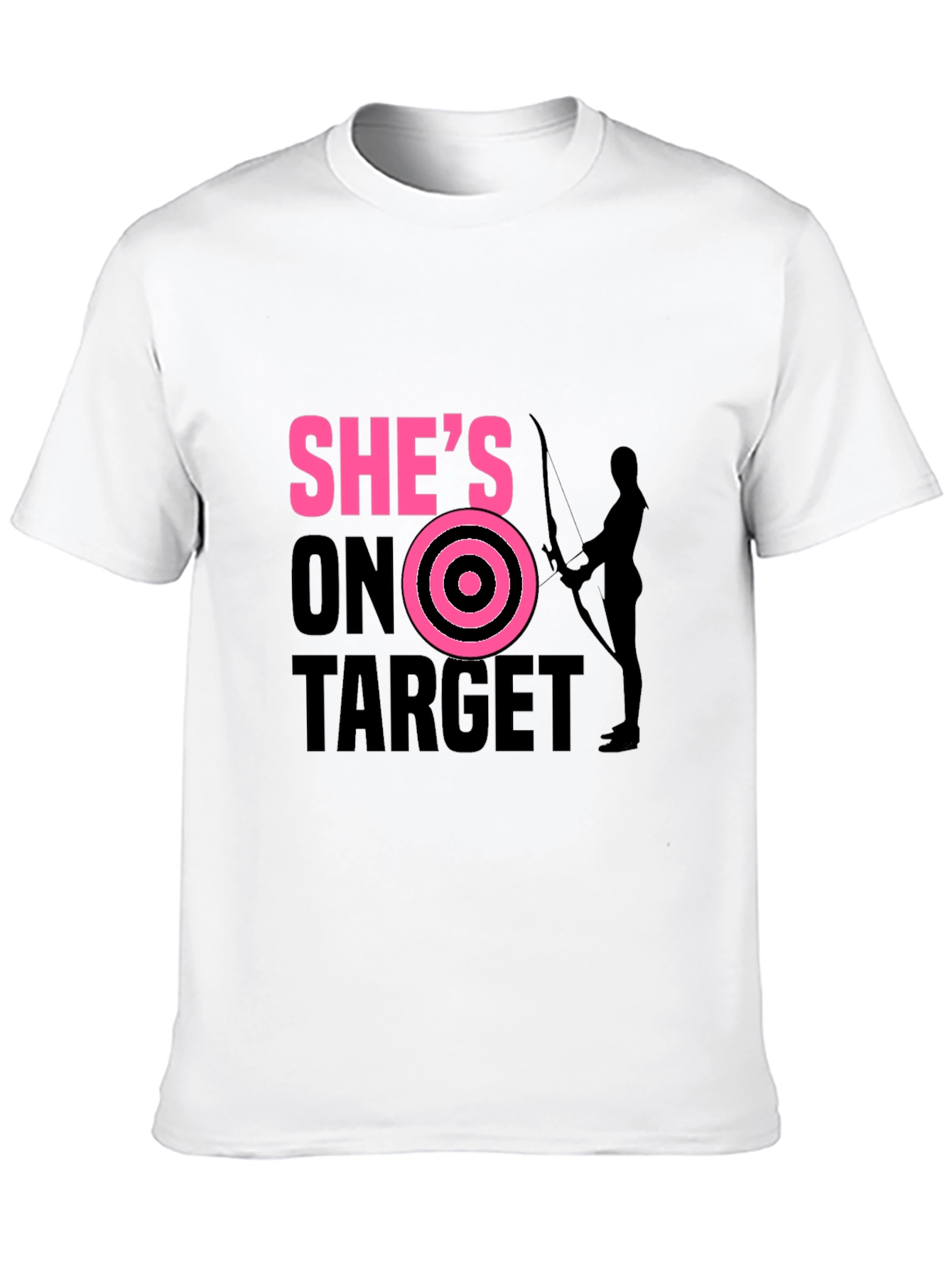Black She's On Target T-Shirt Archer Arrow Bullseye view 10