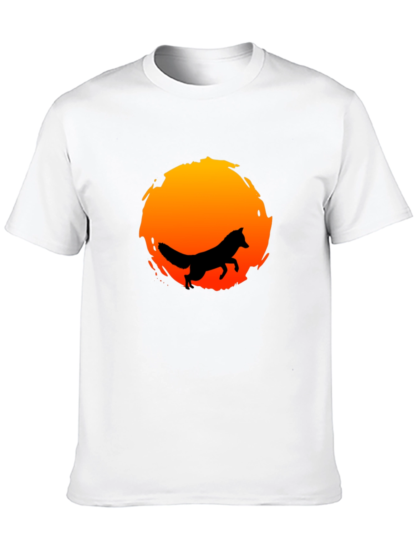 Black Fox Silhouette Sunset Graphic Tee - Stylish & Unique view 10