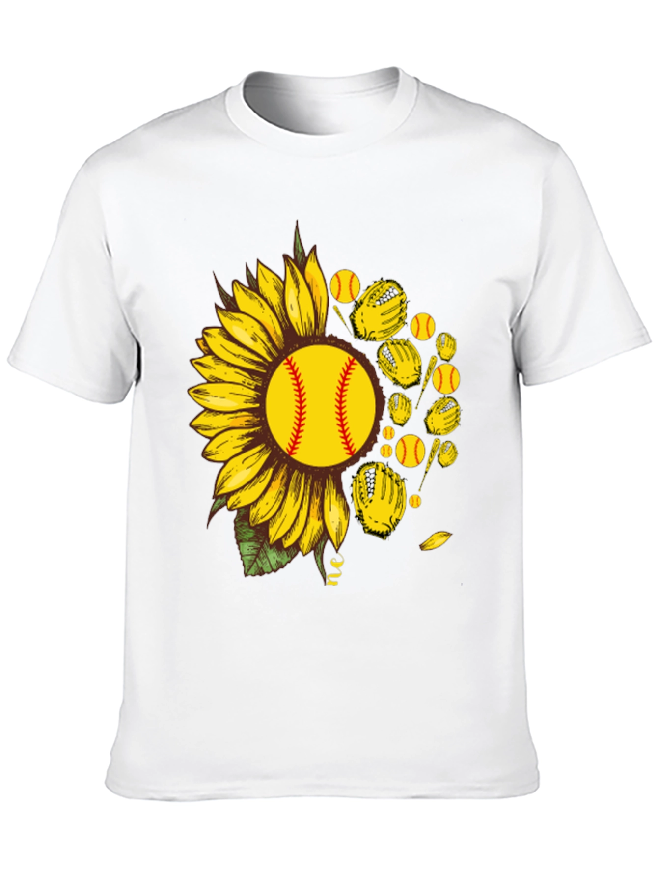Black Sunflower Softball Graphic T-Shirt view 10