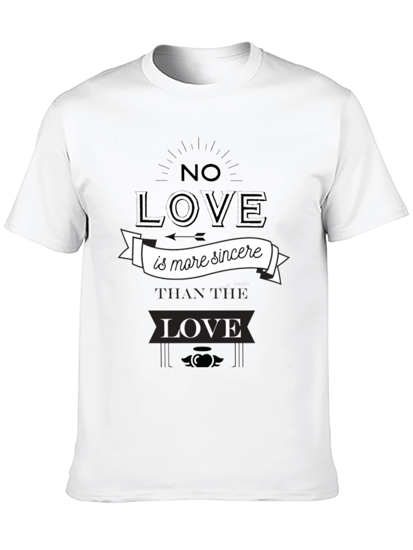 Black Sincere Love Graphic Tee - Black Cotton T-Shirt view 10