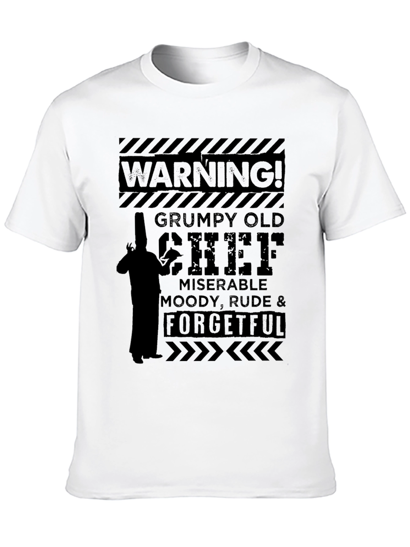 Black Grumpy Old Chef T-Shirt - Funny Kitchen Apparel view 10