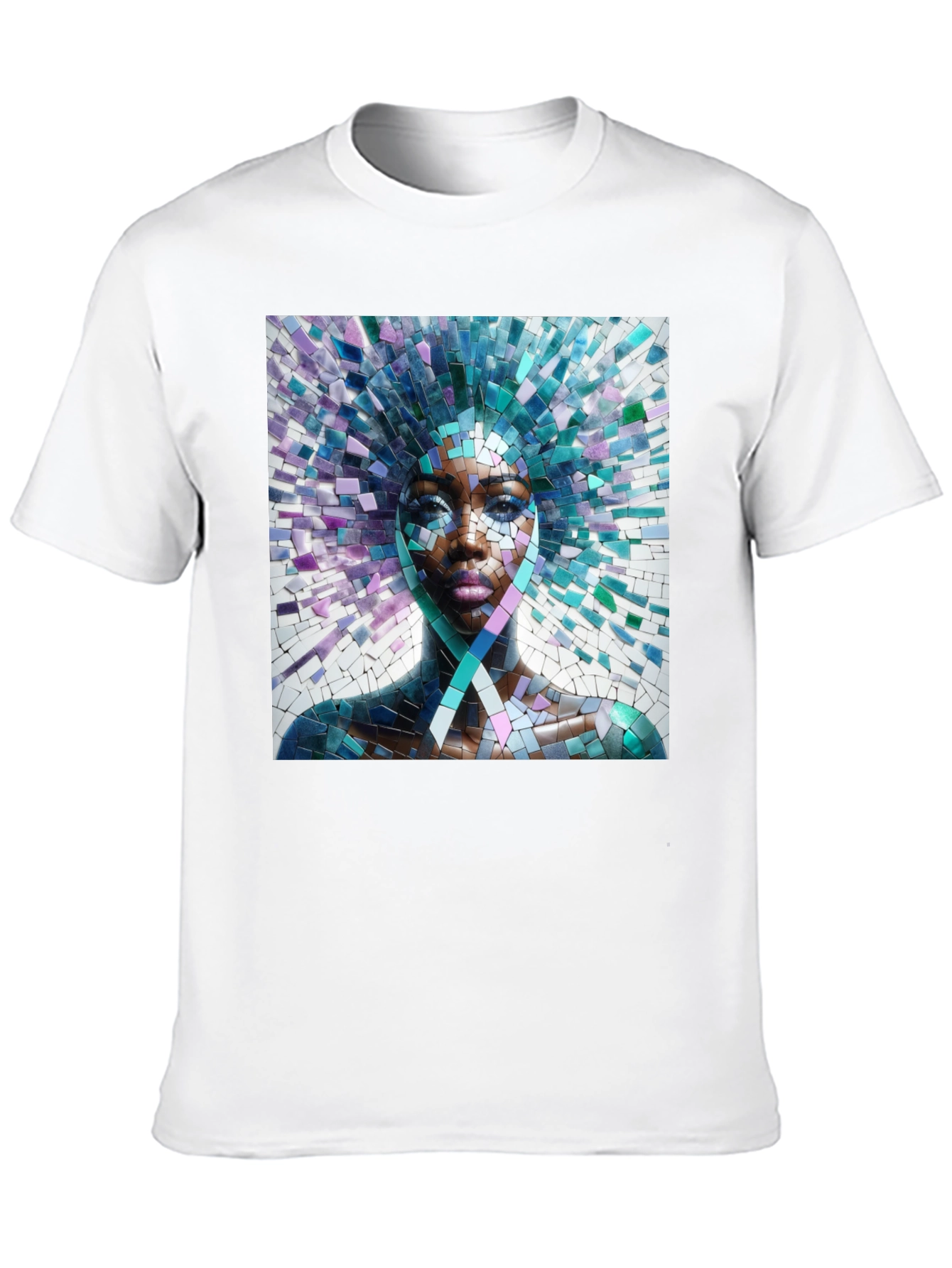 Black Mosaic Woman Graphic Tee - Stylish Unisex T-Shirt view 10
