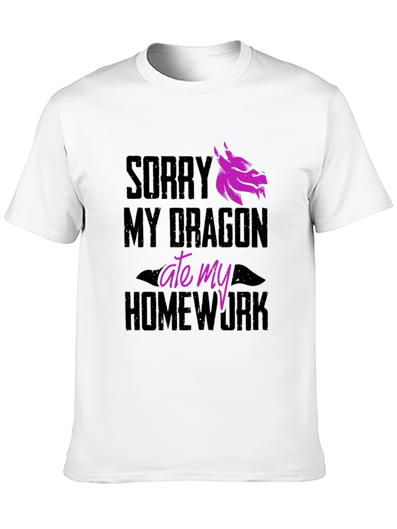 Black Dragon Ate My Homework Funny Graphic Tee view 10