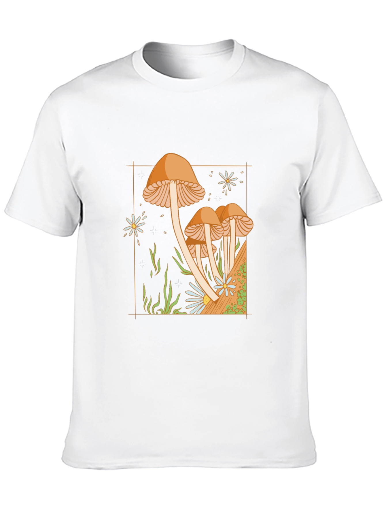 Black Mushroom Graphic Tee - Nature Inspired Black T-Shirt view 10