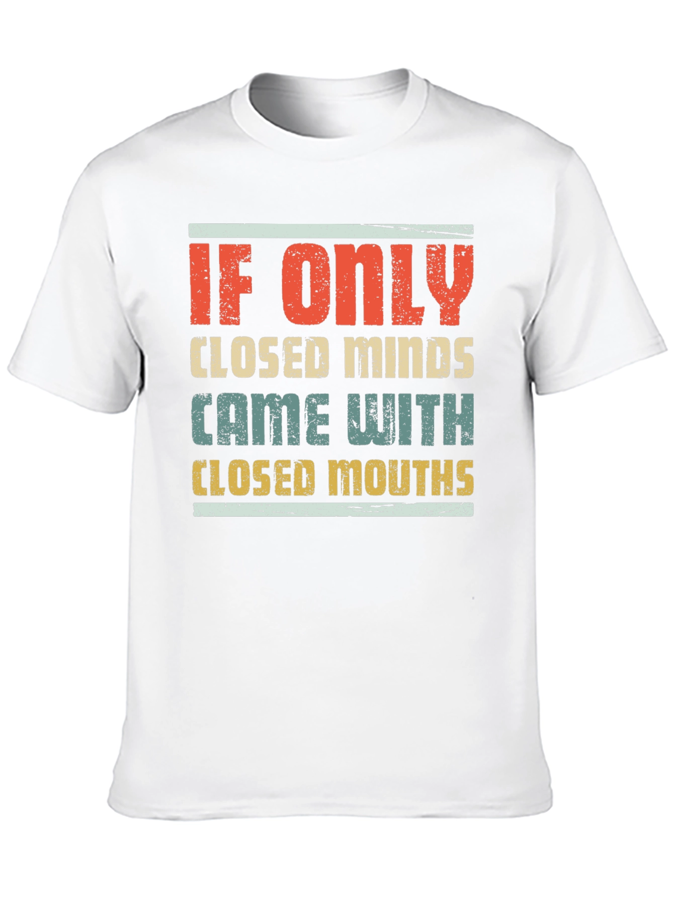 Black Humorous Graphic Tee - Closed Minds, Closed Mouths view 10
