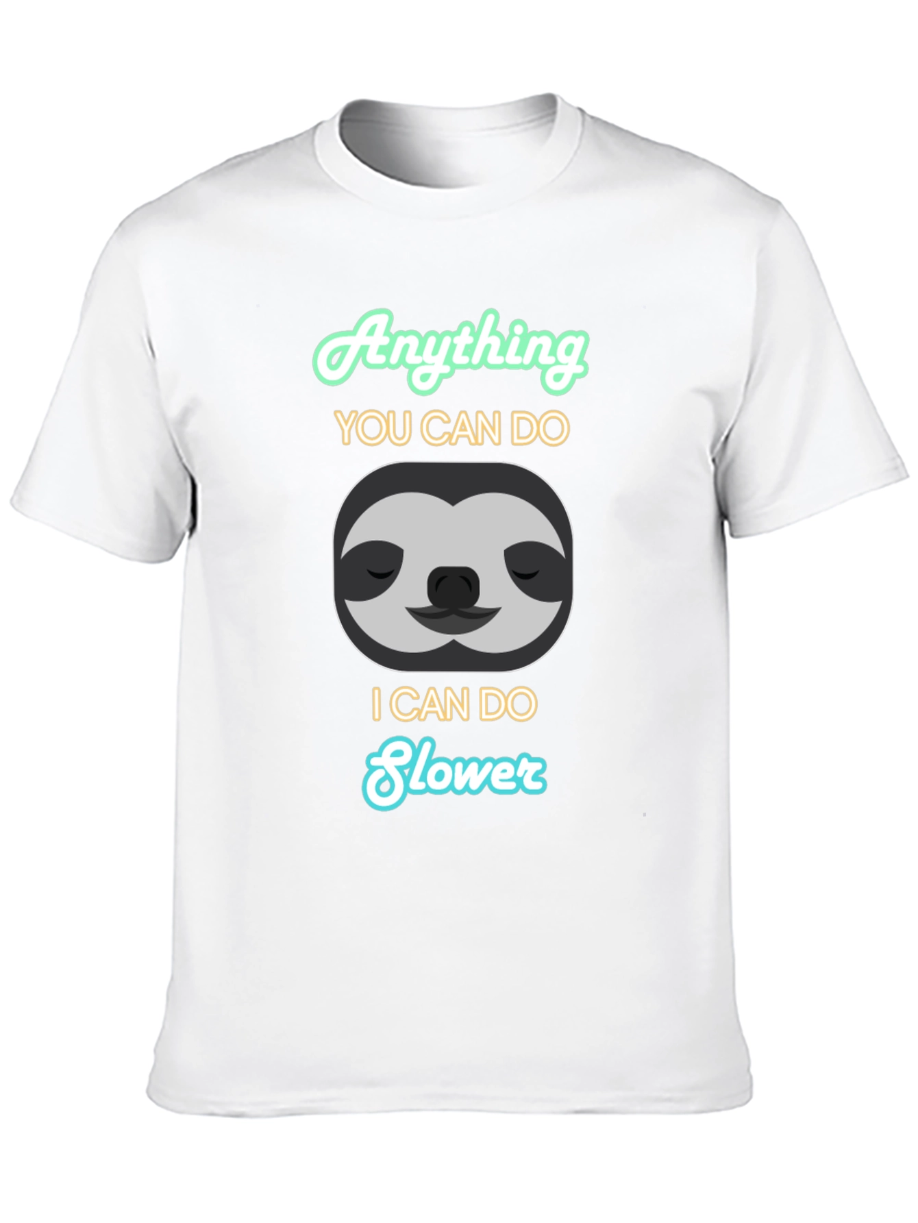 Black Funny Sloth Graphic T-Shirt - Anything I Can Do Slower view 10