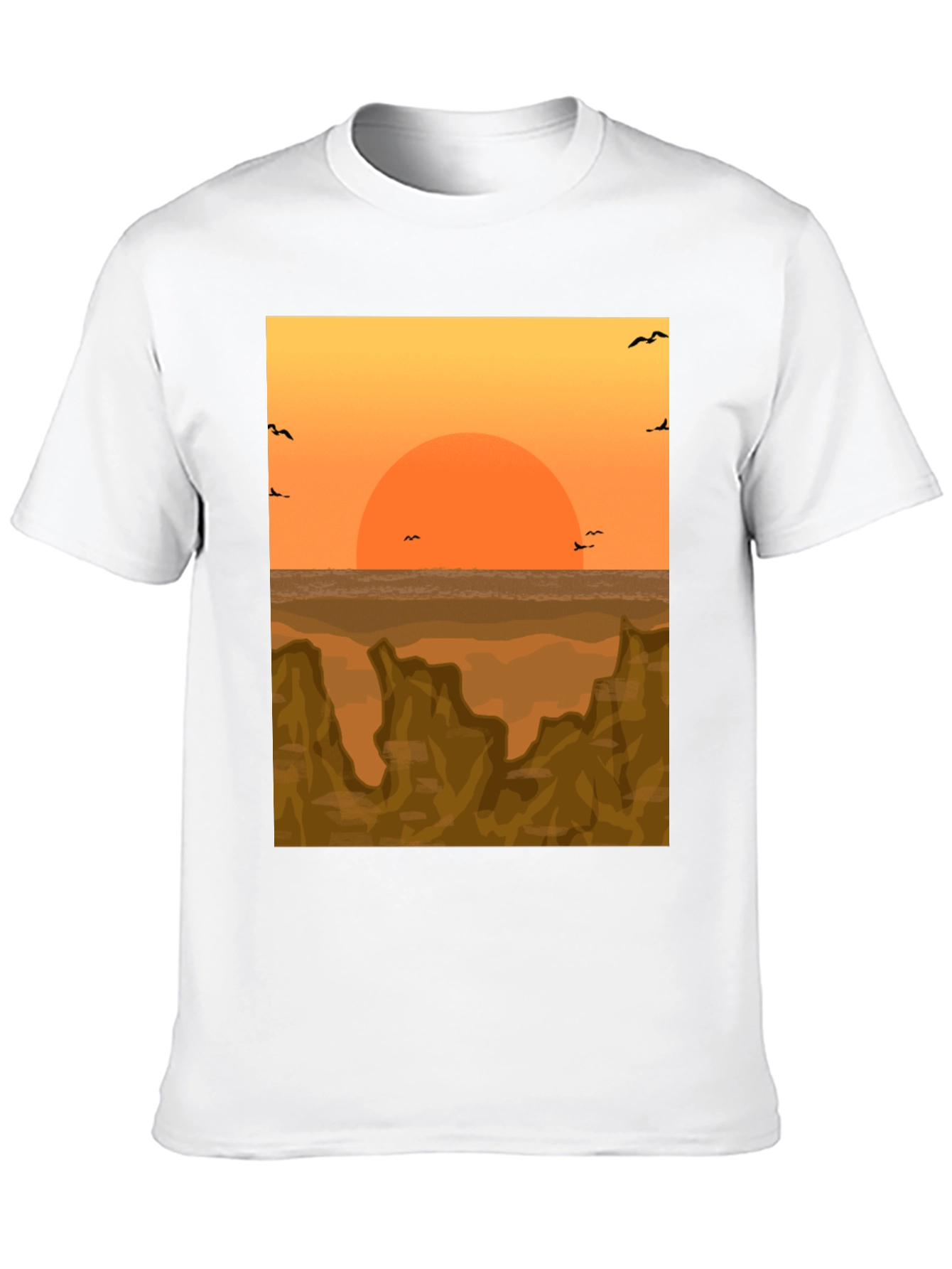 Black Sunset Landscape Graphic Tee view 10