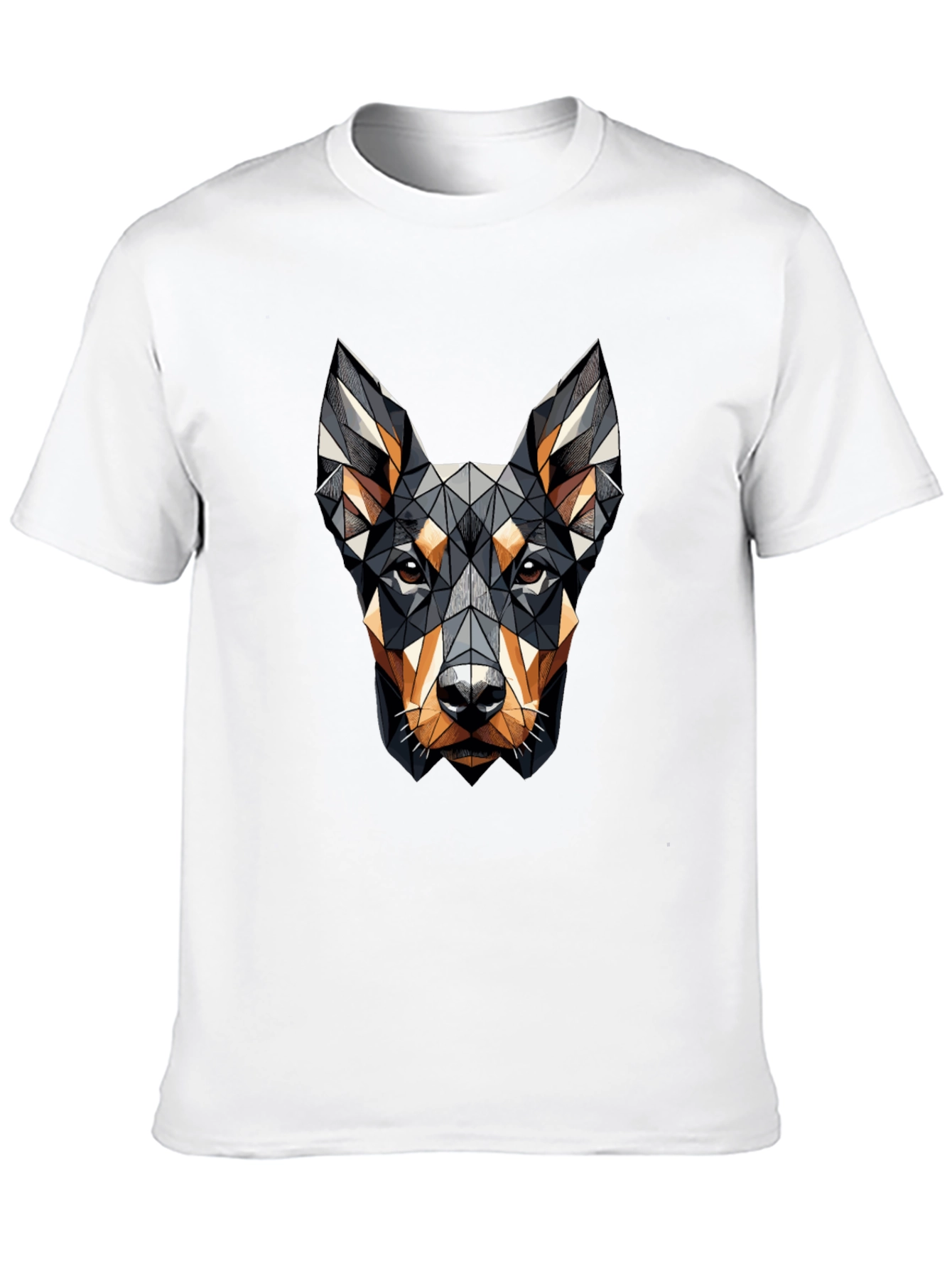 Black Geometric Dog Head Graphic Black T-Shirt view 10