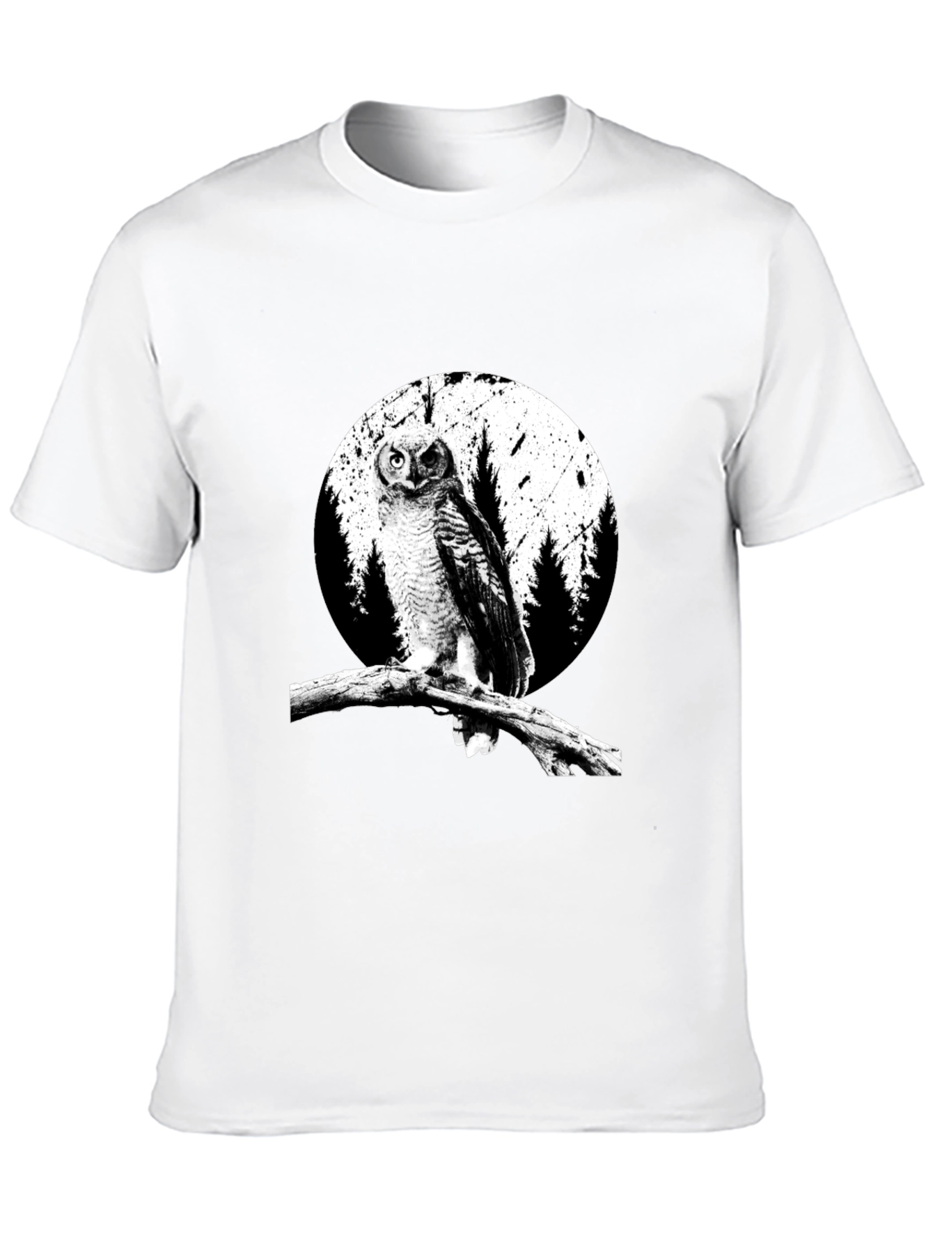 Black Owl Graphic Tee - Black Cotton T-Shirt view 10