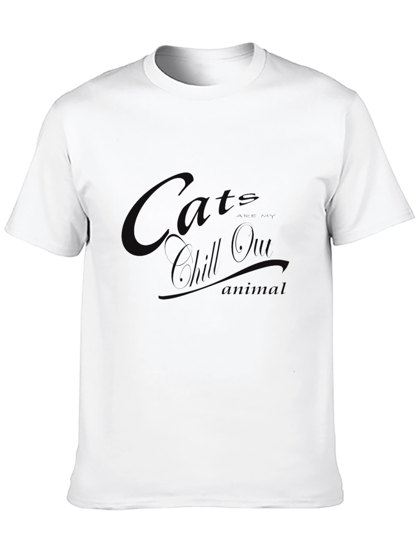 Black Chill Out Cats T-Shirt - Black Crew Neck Tee view 10