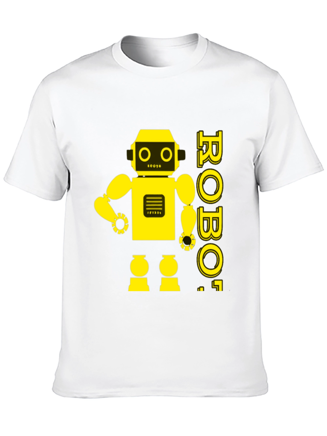 Black Retro Robot Graphic Tee - Black Cotton T-Shirt view 10