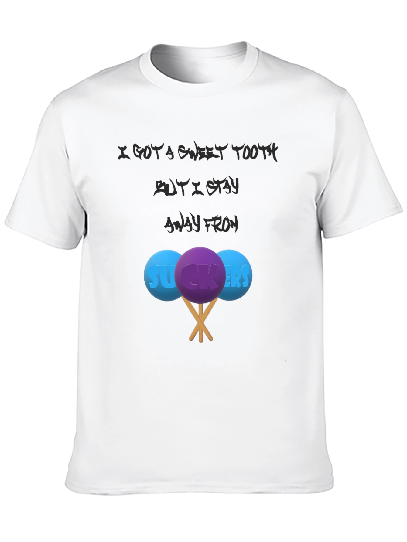 Black Sweet Tooth Sucker T-Shirt - Funny Graphic Tee view 10