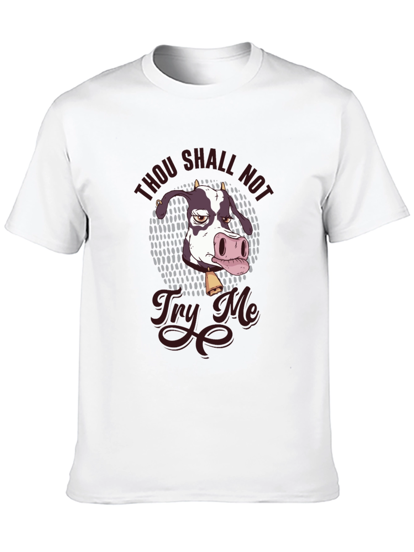 Black Funny Cow Graphic T-Shirt - Thou Shall Not Try Me view 10