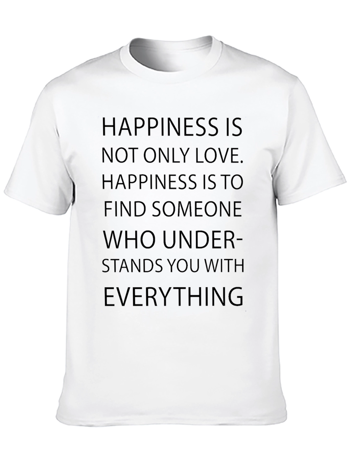 Black Happiness Quote Graphic T-Shirt - Mens view 10