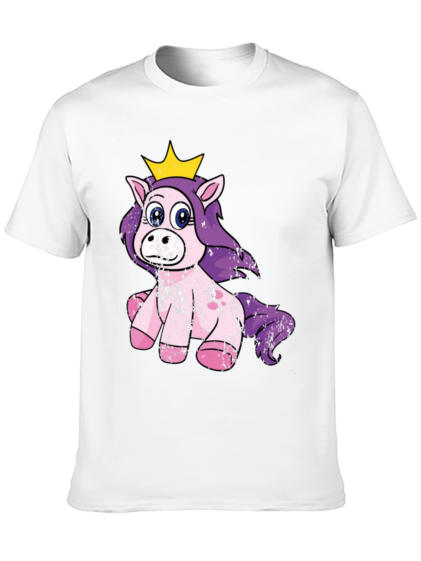 Black Cute Princess Unicorn Black T-Shirt view 10