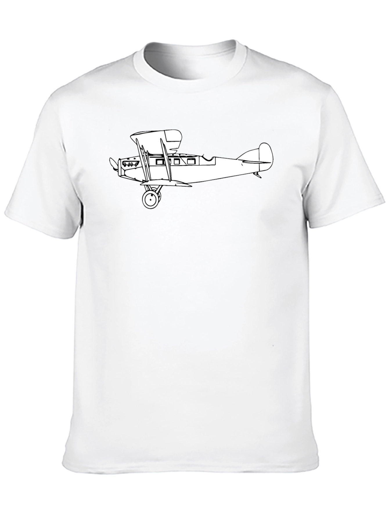 Black Vintage Biplane Graphic T-Shirt - Classic Aviation Style view 10
