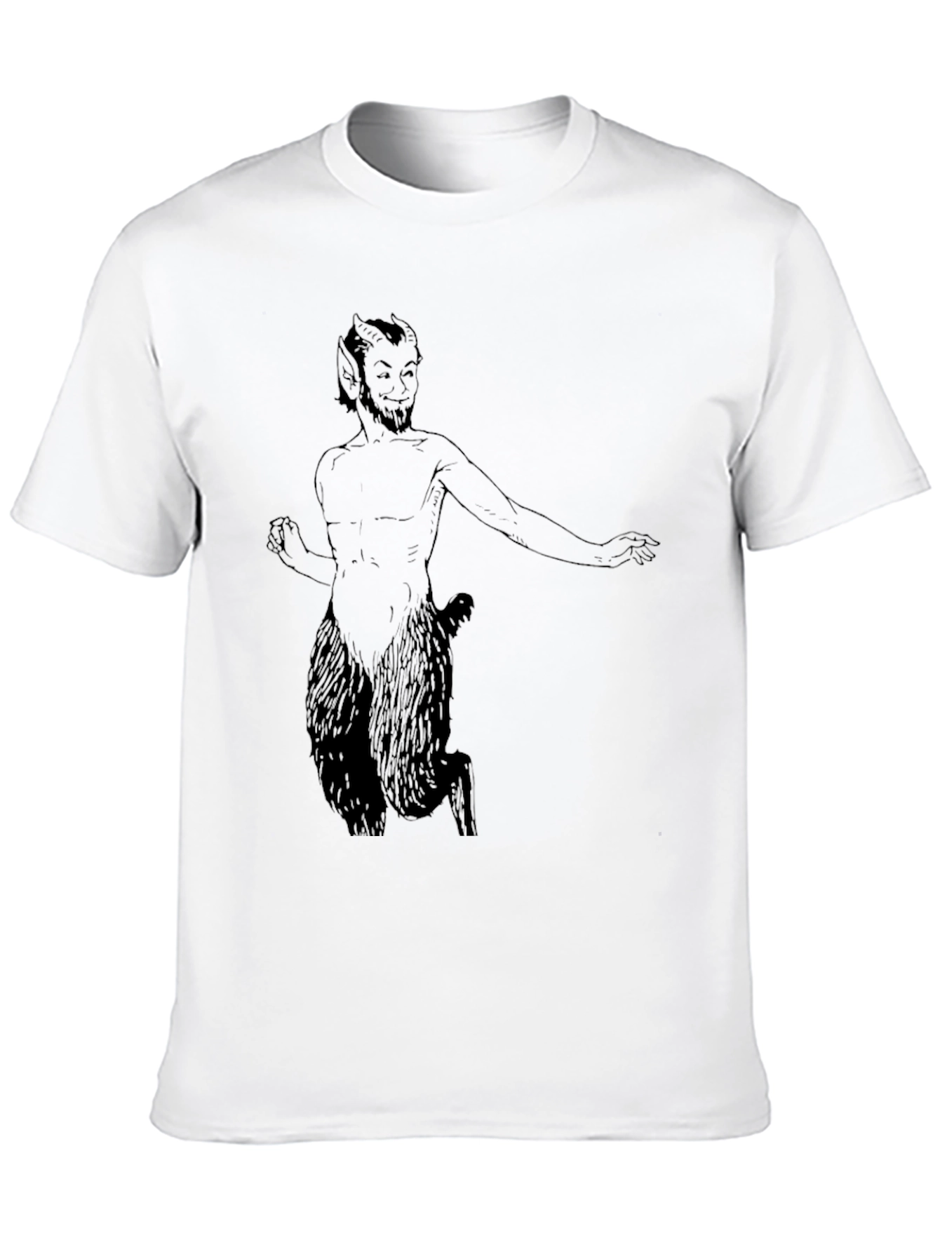 Black Satyr Graphic Tee - Black Cotton T-Shirt view 10