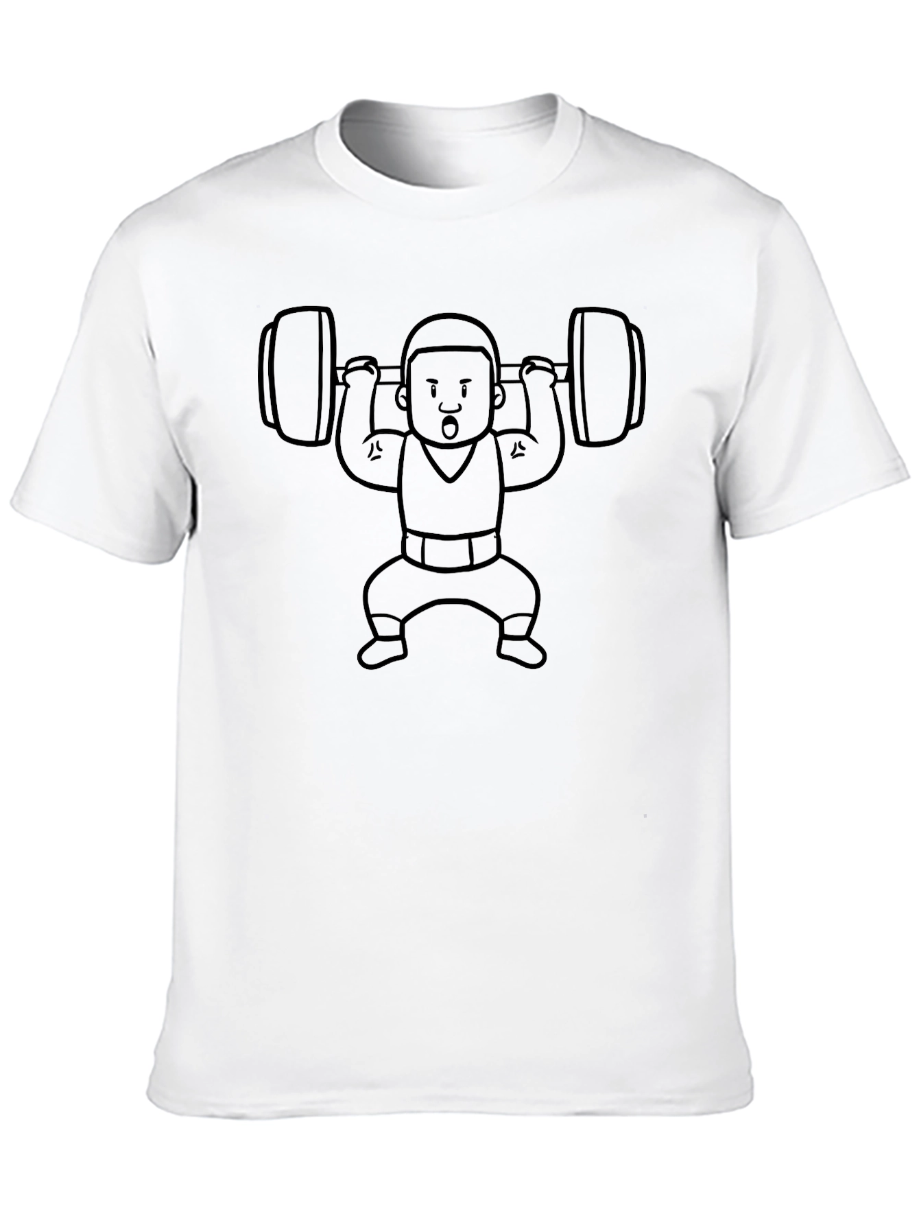 Black Weightlifting Cartoon Graphic Tee - Black view 10