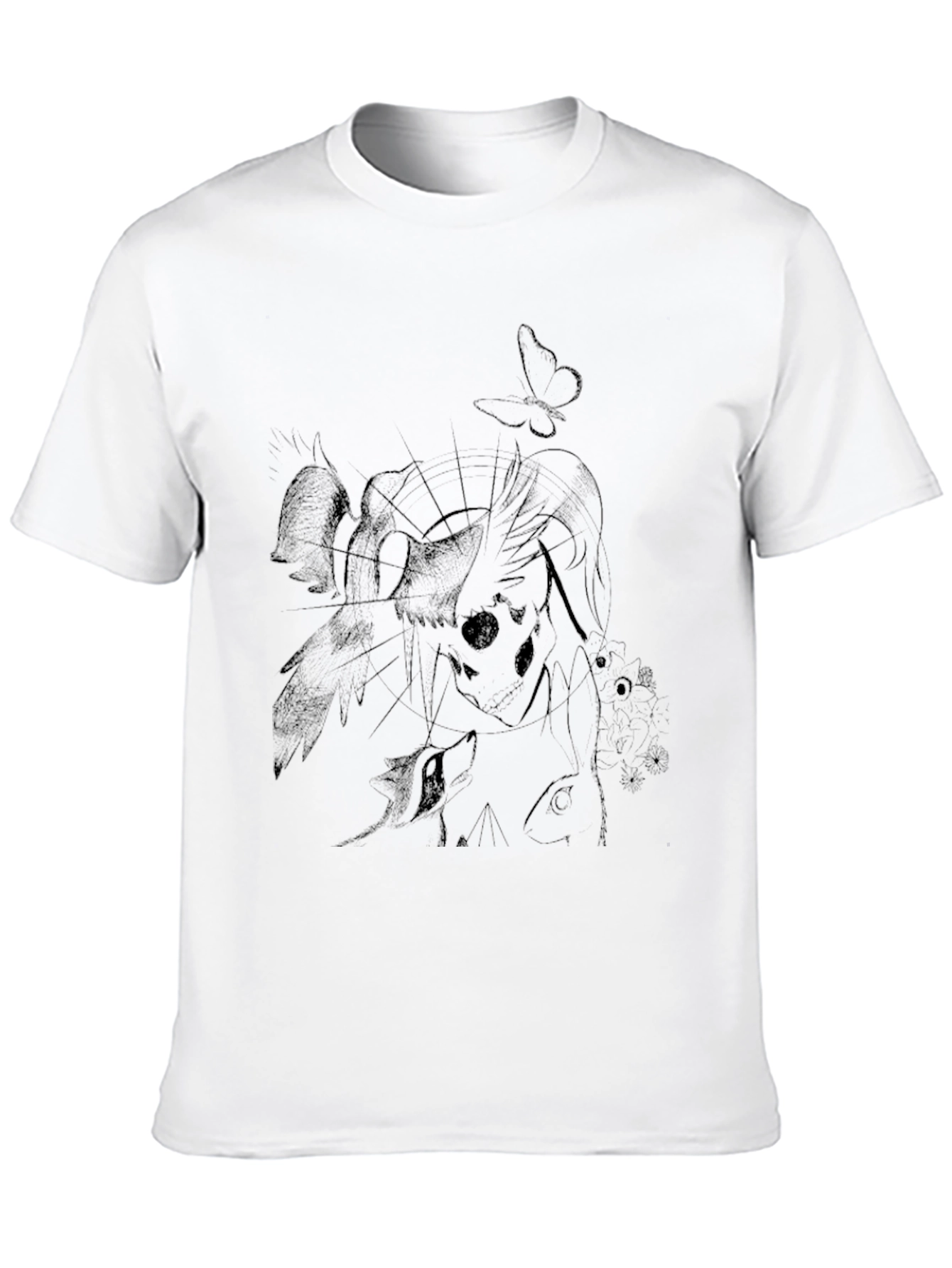 Black Abstract Graphic Tee - Black view 10