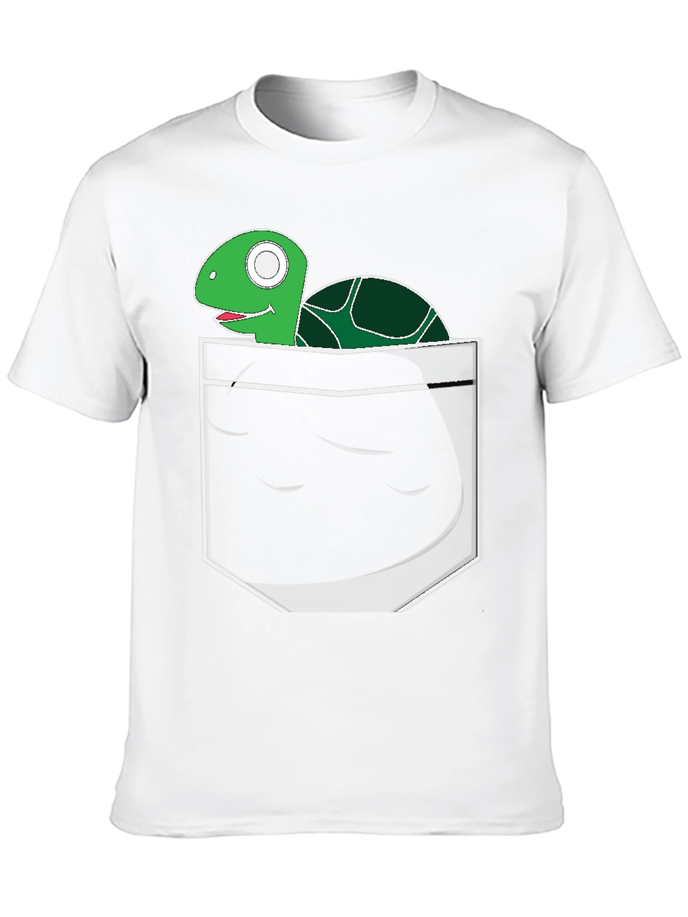 Black Turtle in Pocket Graphic Tee - Novelty Shirt view 10