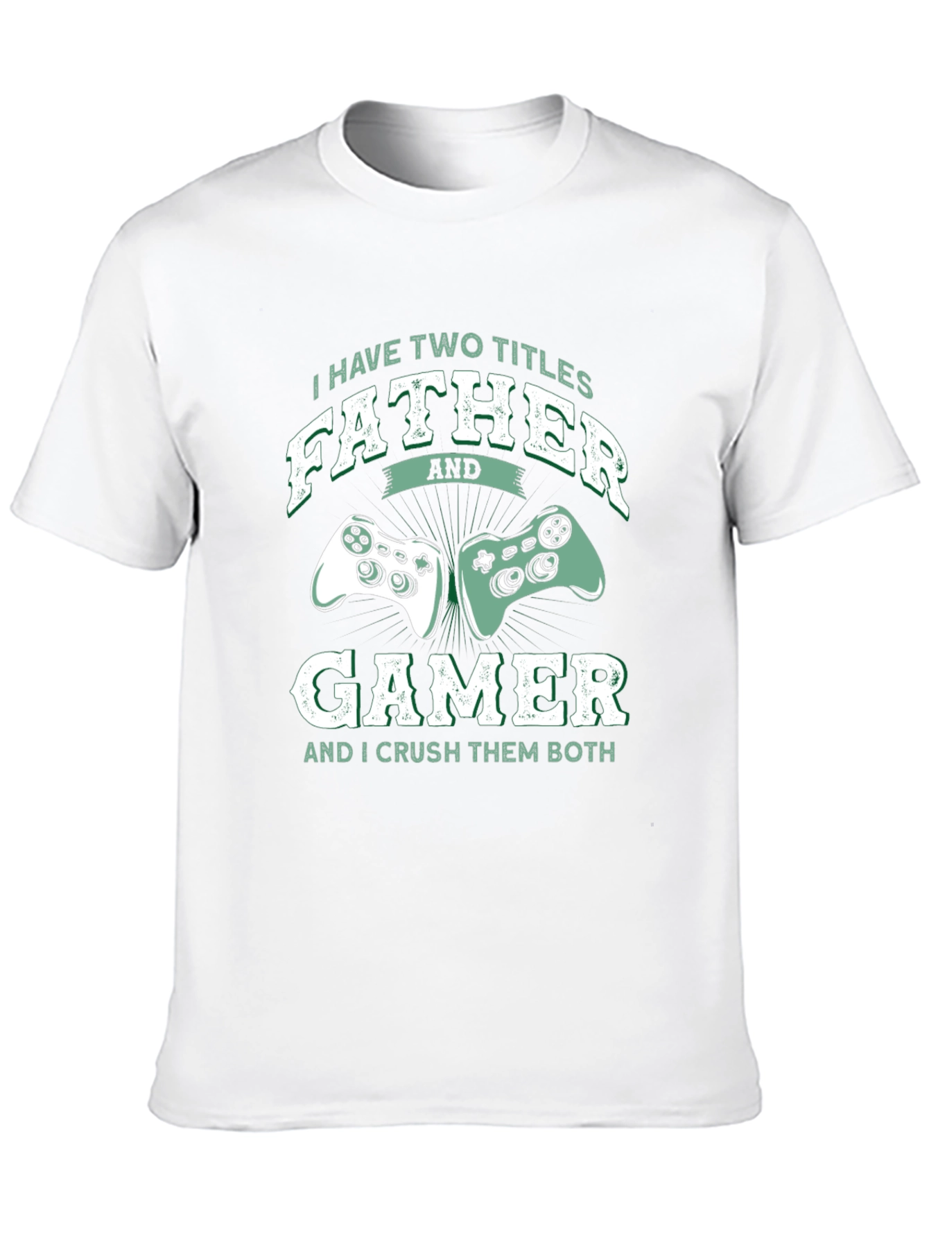 Black Father Gamer T-Shirt - Two Titles Crush Them Both view 10