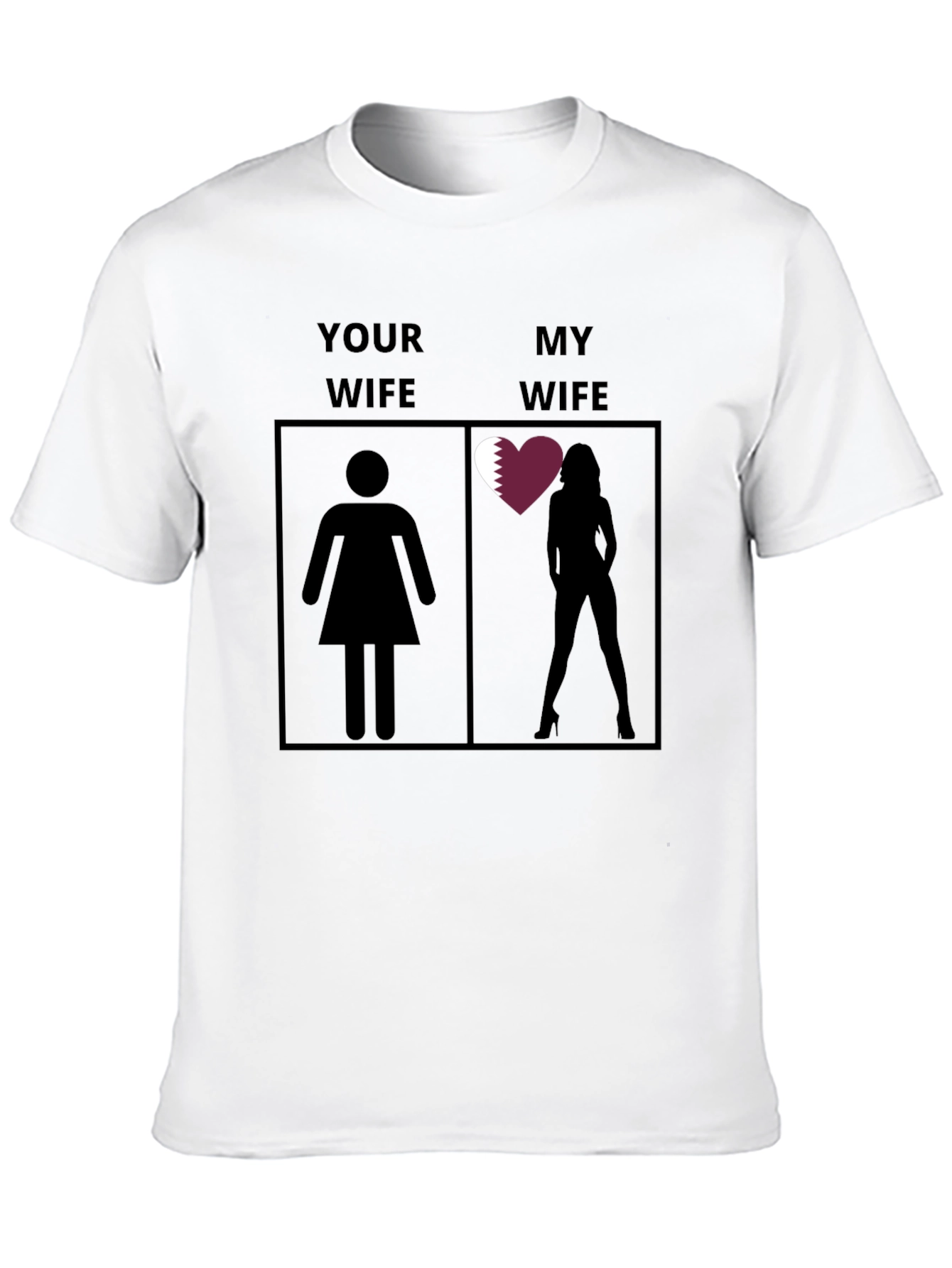 Black Funny "My Wife" Qatar T-Shirt view 10