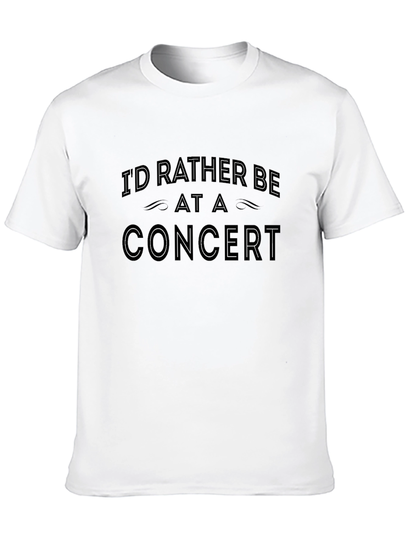 Black Concert Lover Tee - "I'd Rather Be at a Concert" T-Shirt view 10