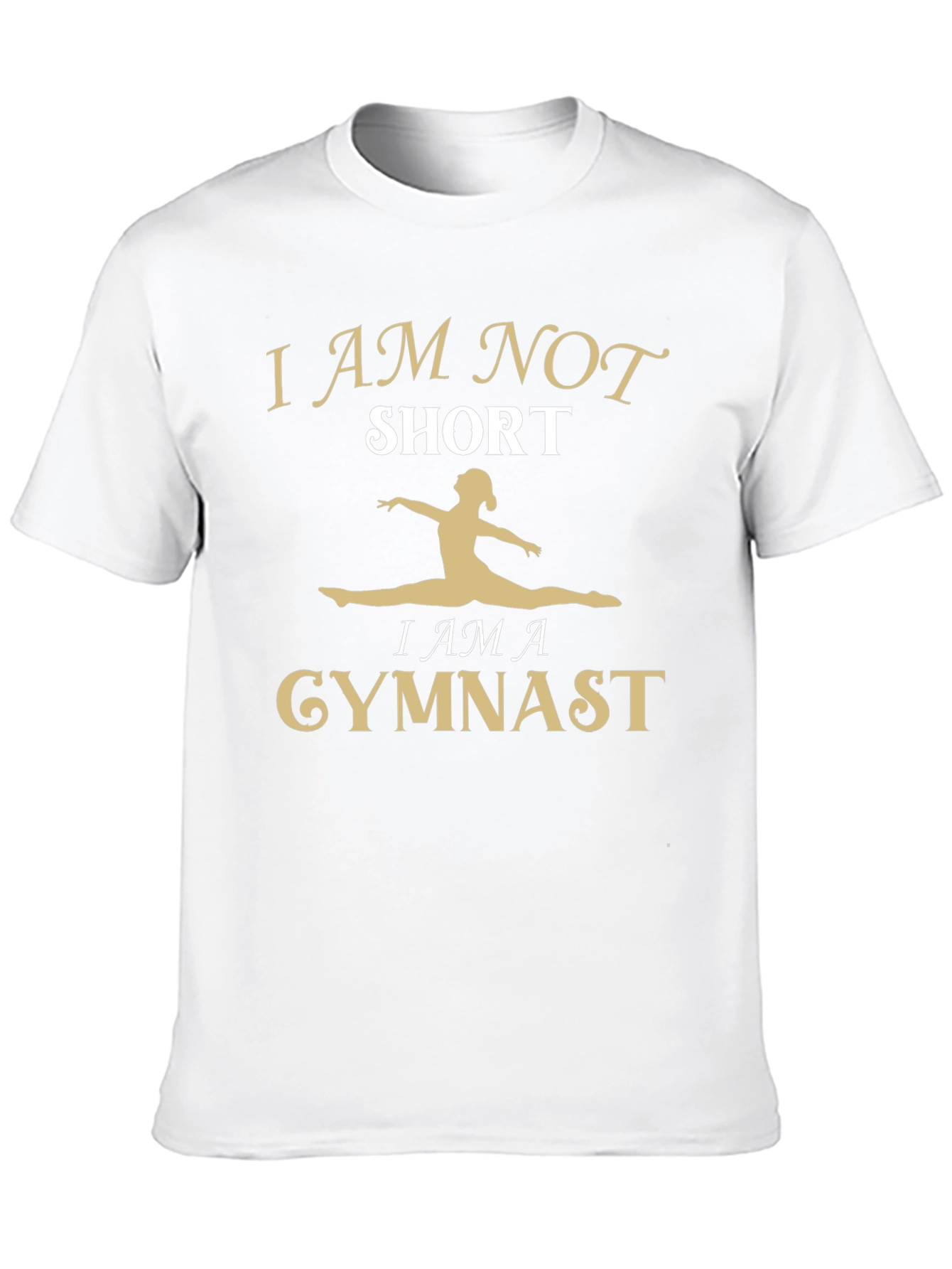 Black Gymnast T-Shirt - I Am Not Short - Women's Gymnastics view 10