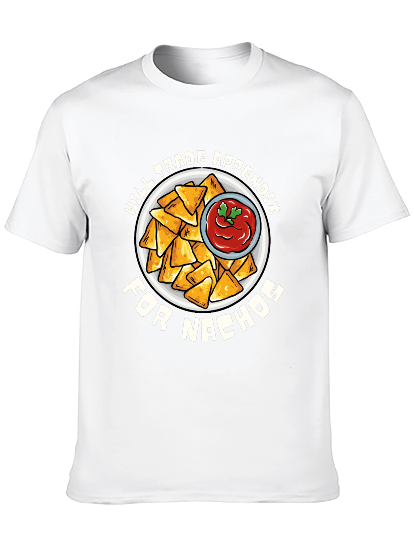Black Funny Nacho Lover T-Shirt - Will Trade Appendix for Nachos Tee view 10