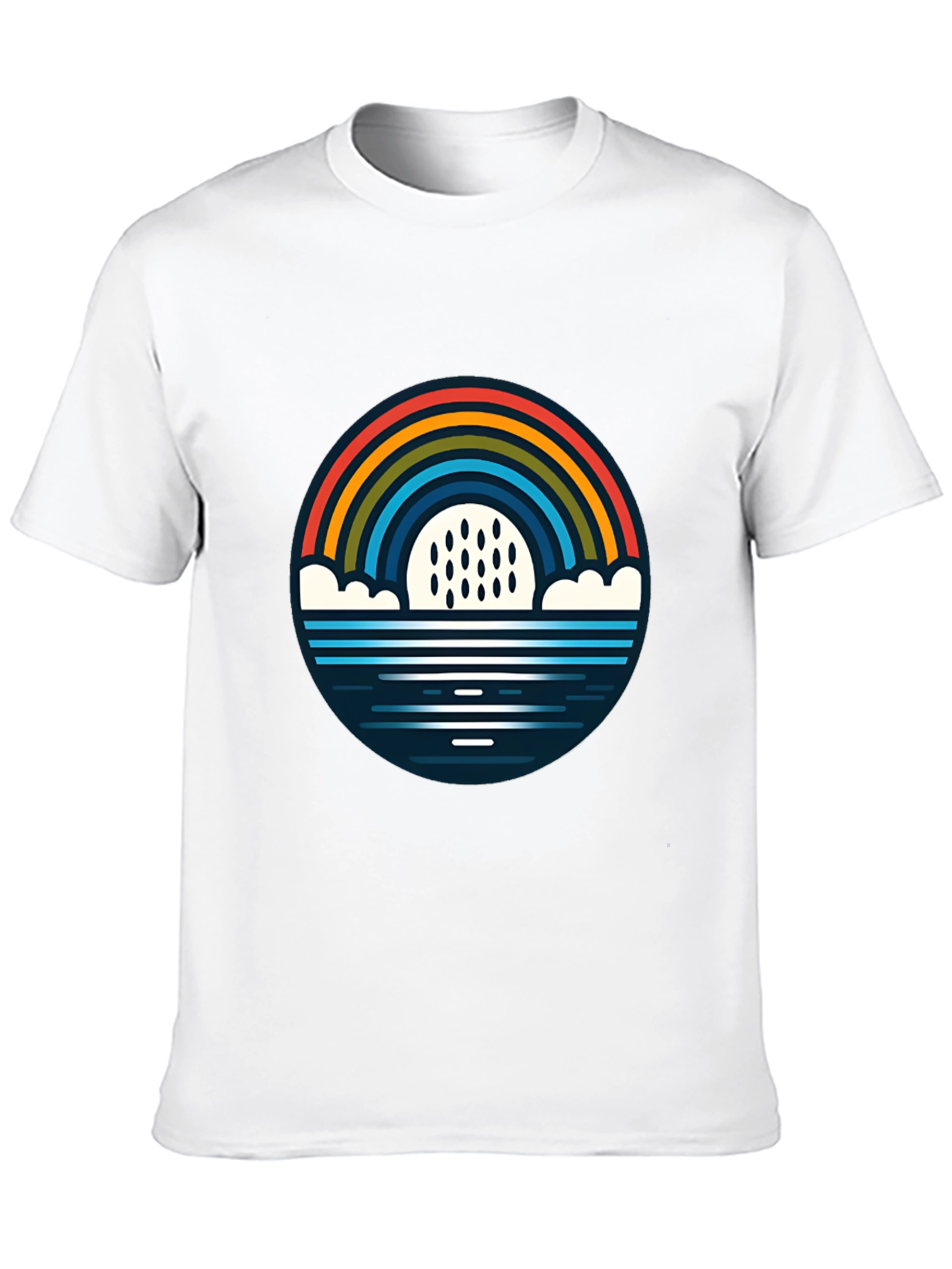 Black Rainbow & Rain Graphic Black T-Shirt view 10