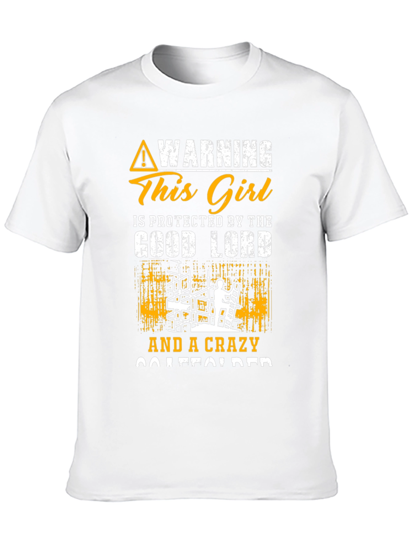 Black Warning This Girl Protected by Good Lord & Crazy Scaffolder T-Shirt view 10