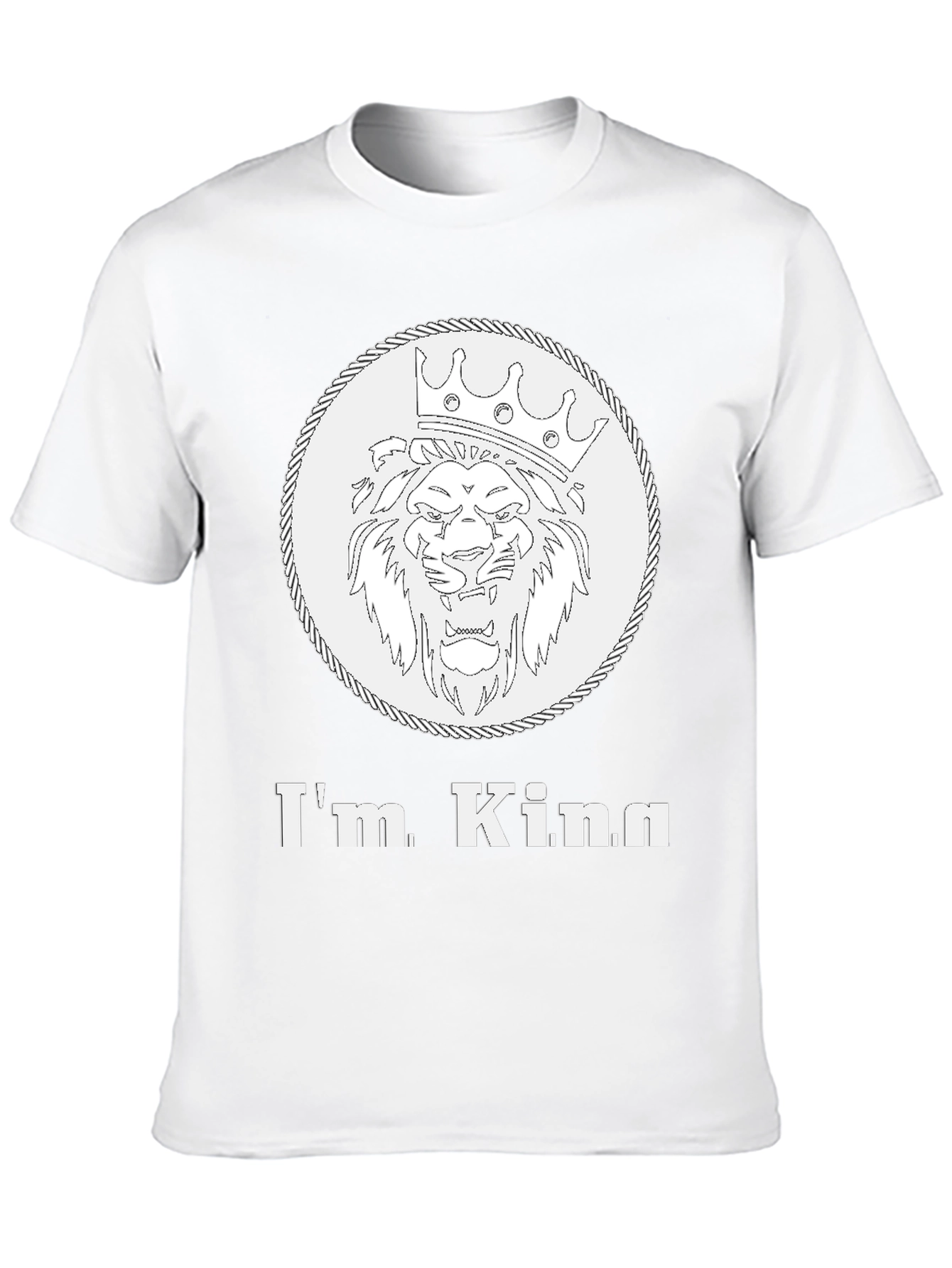 Black I'm King Graphic Tee - Lion Crown Design, Mens Black T-Shirt view 10