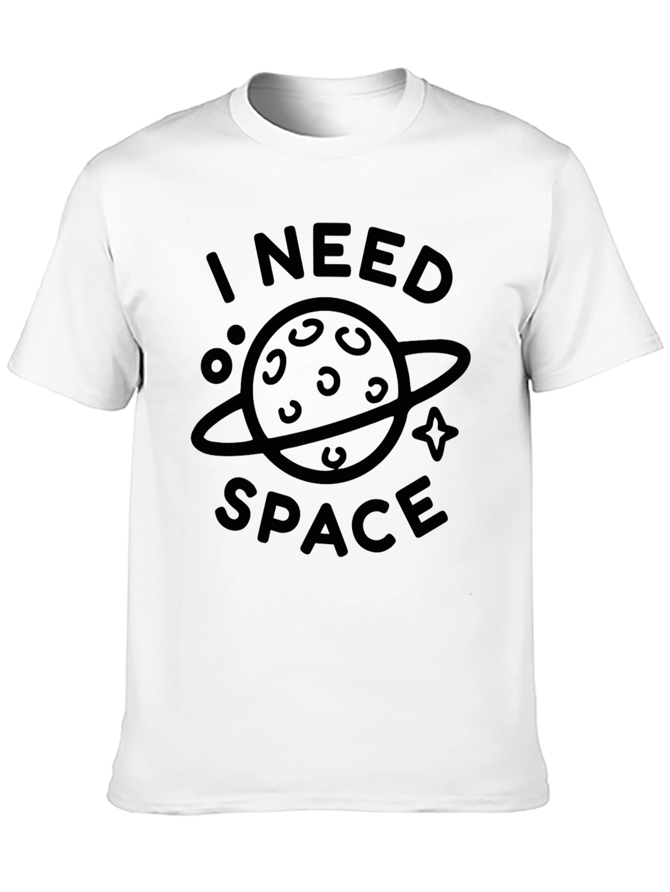 Black I Need Space Graphic T-Shirt - Black Casual Tee view 10