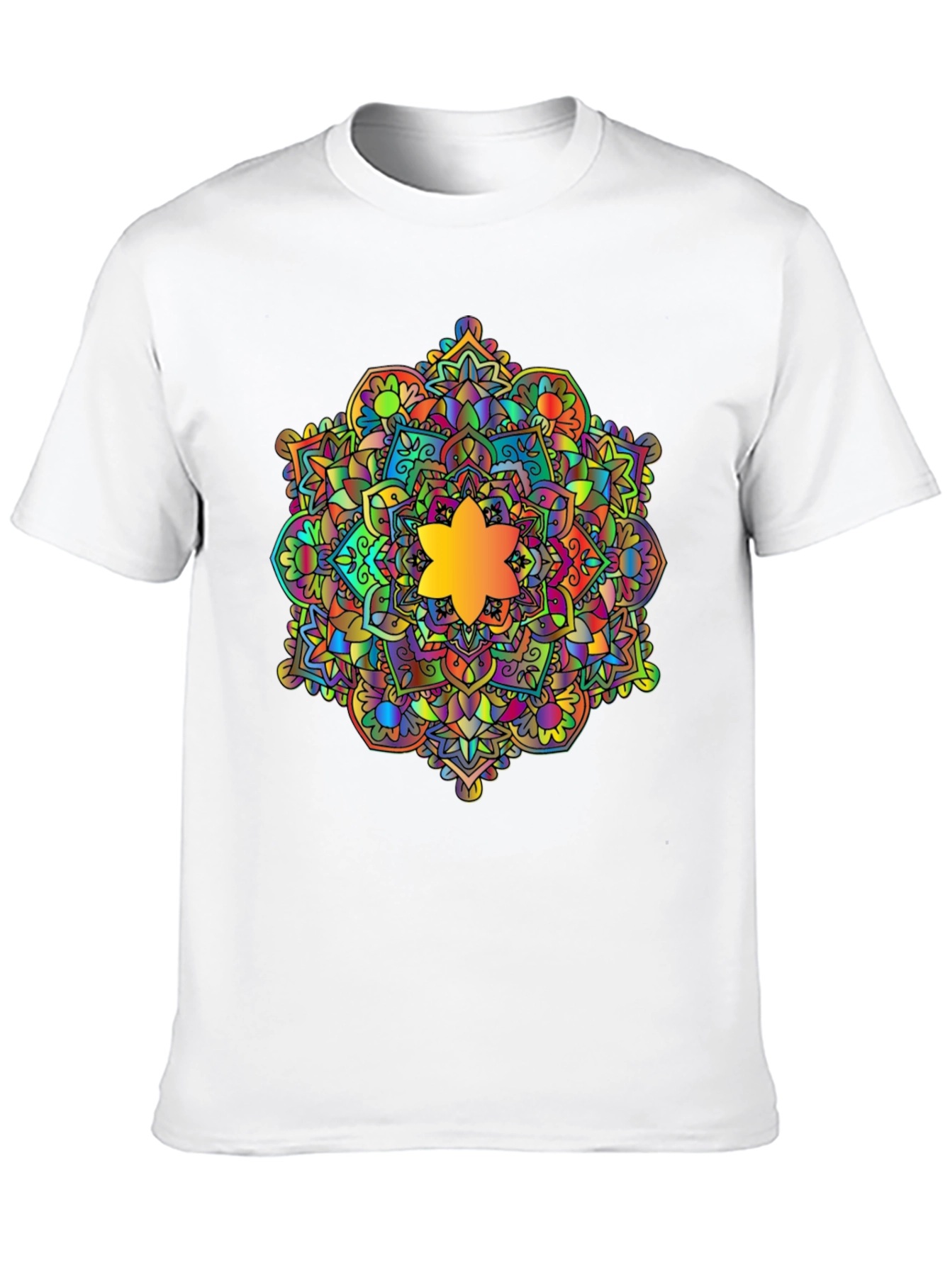 Black Vibrant Mandala Graphic Black T-Shirt view 10