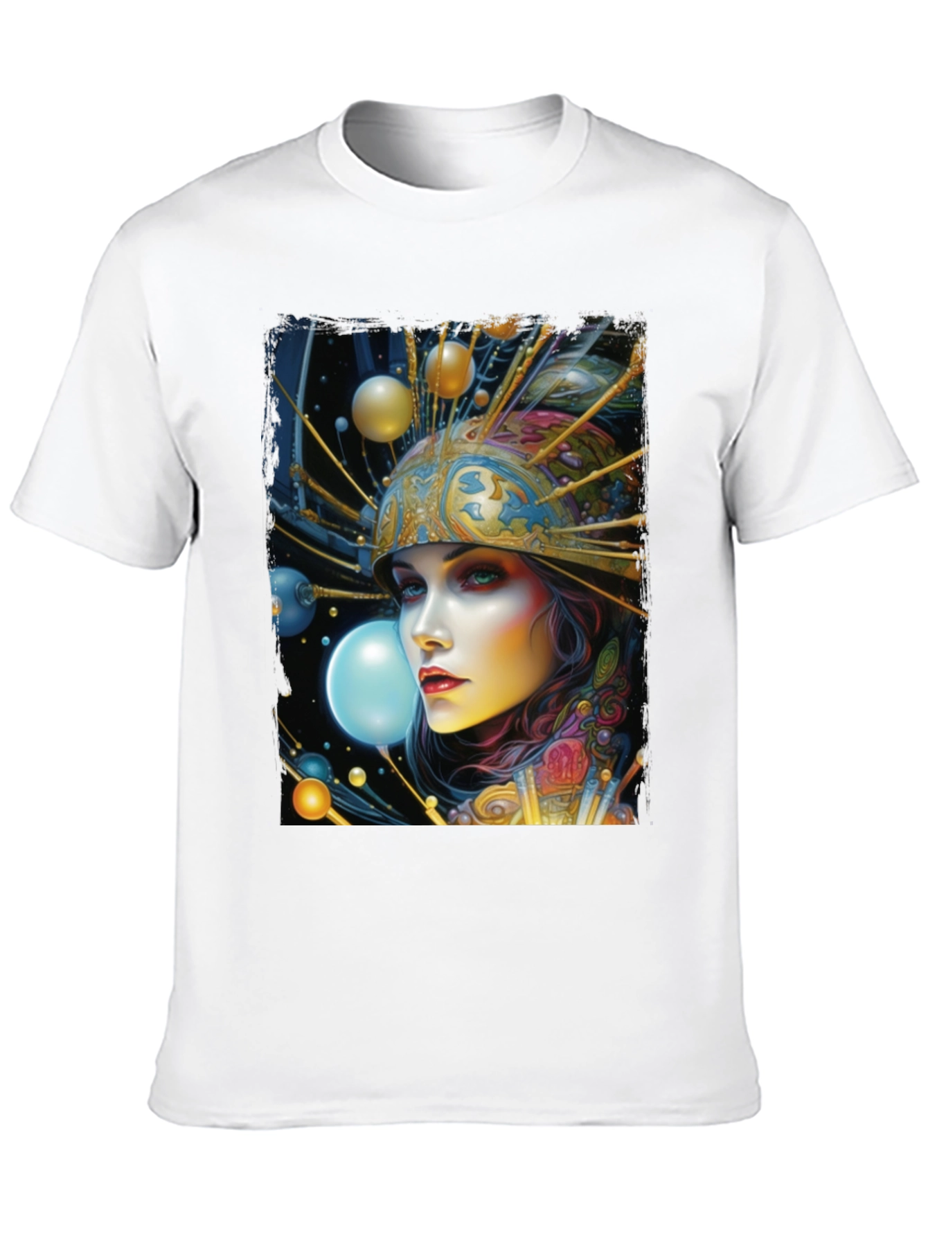 Black Surreal Woman Graphic Tee - Black view 10