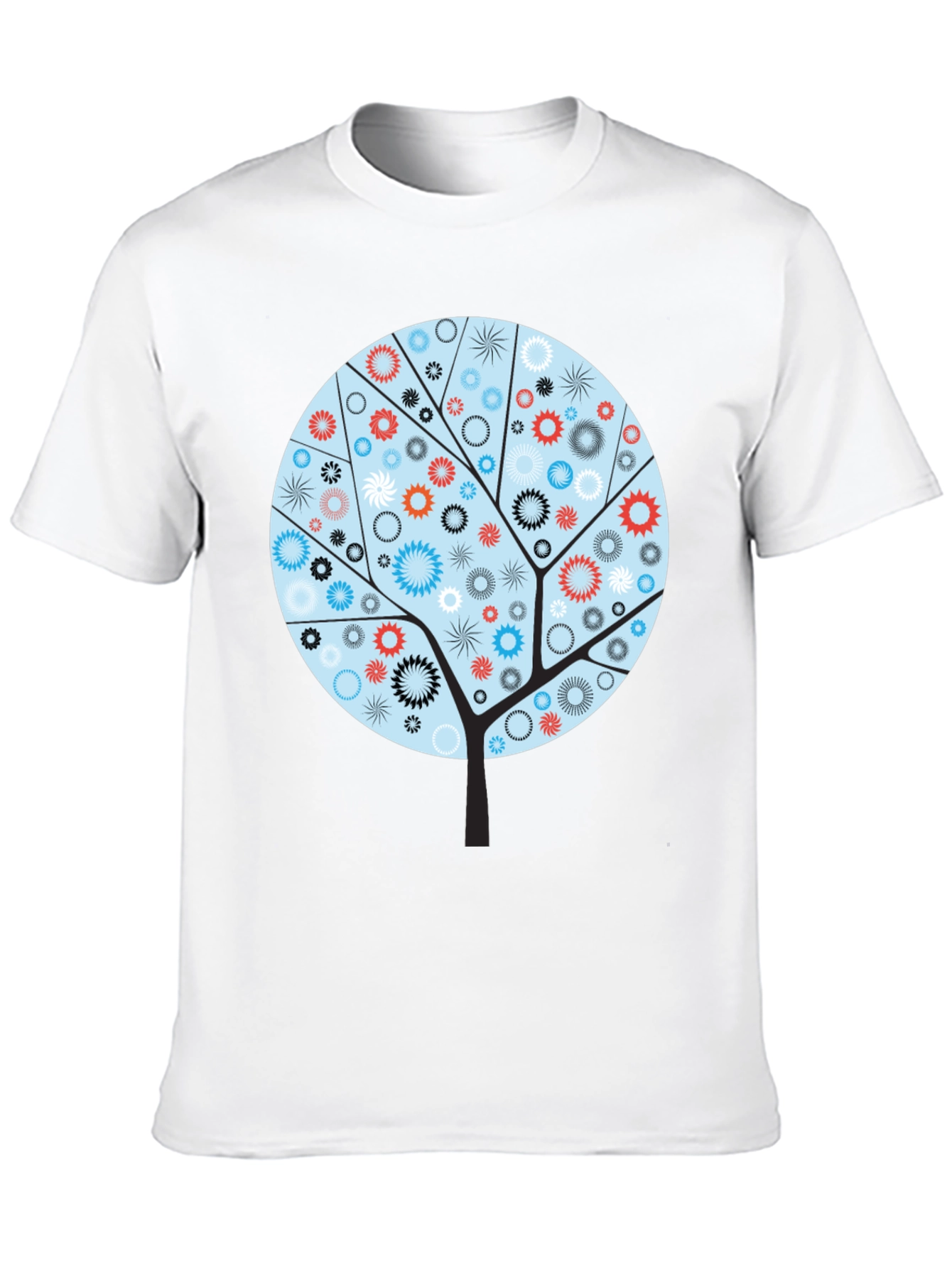 Black Abstract Floral Tree Graphic Tee - Modern Style view 10