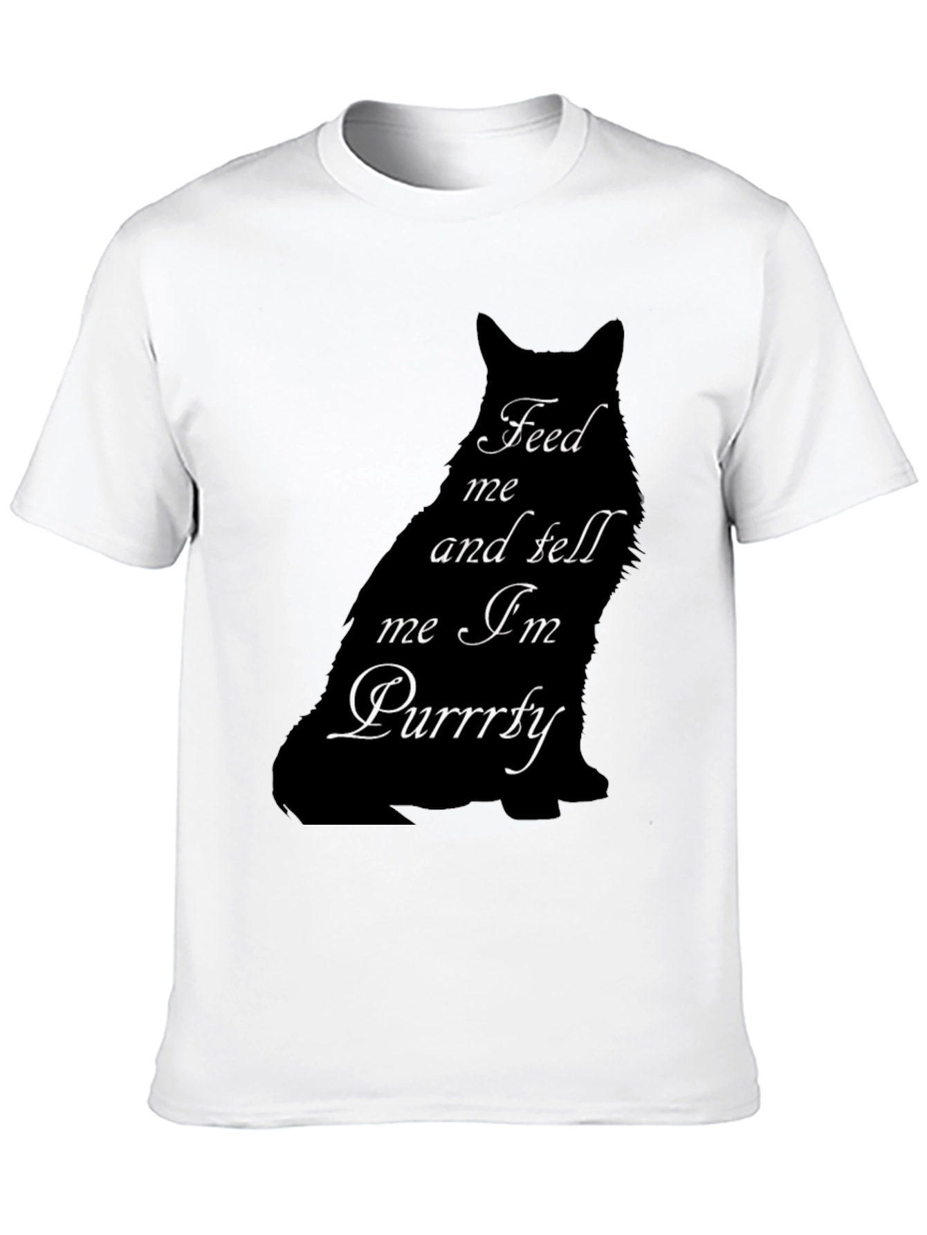 Black Feed Me Cat Graphic Tee - Purrrfectly Funny T-Shirt view 10