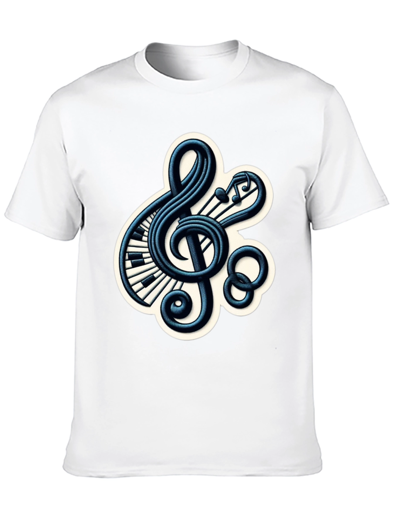 Black Musical Treble Clef Graphic Tee view 10