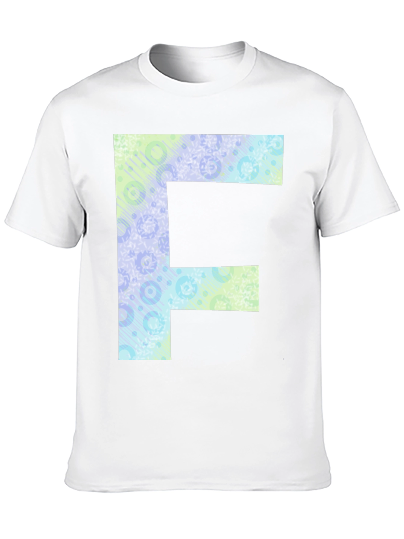 Black Letter F Patterned Tee - Black Cotton Casual Shirt view 10