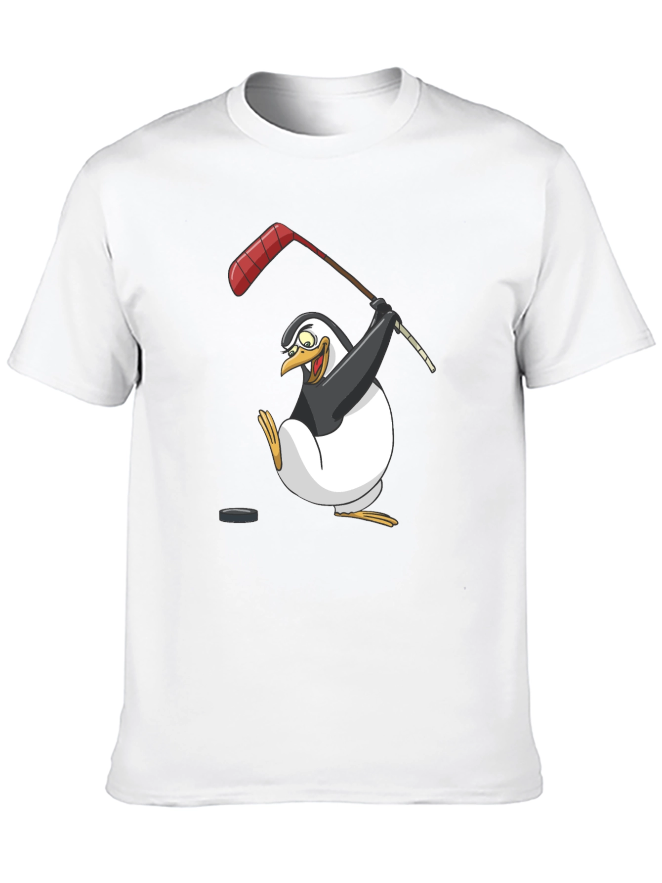 Black Penguin Hockey Player Graphic T-Shirt view 10