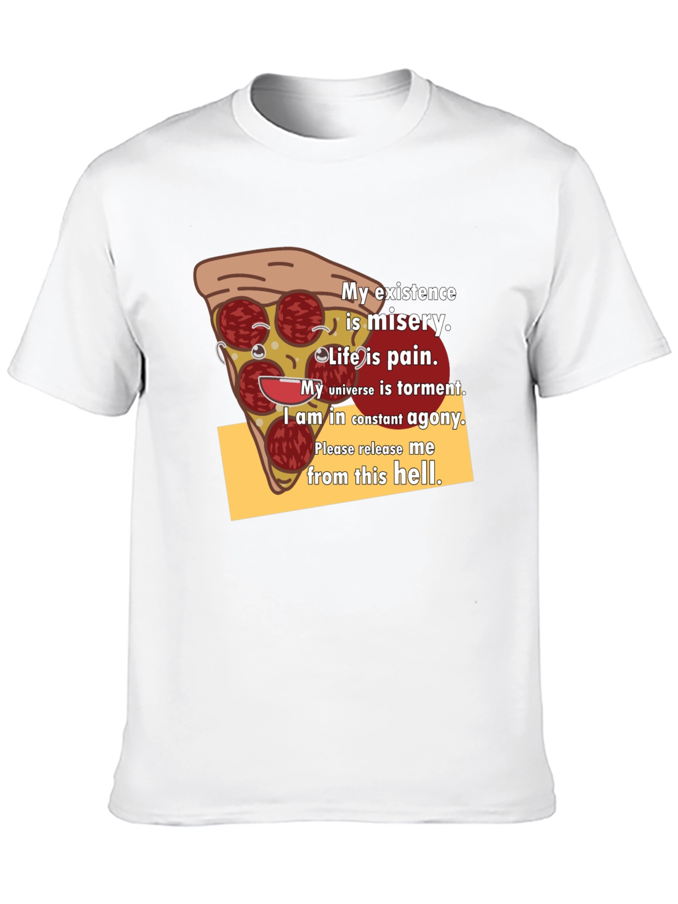 Pizza Slice Graphic Tee - Existential Misery T-Shirt - 10