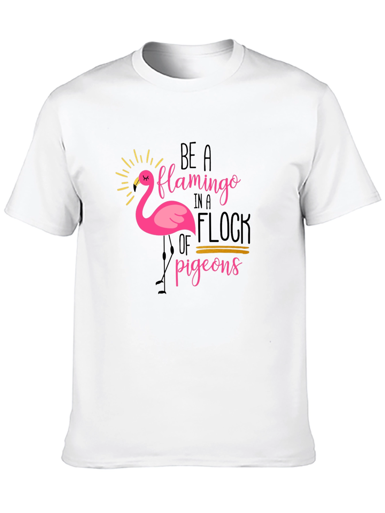 Black Be a Flamingo T-Shirt - Unique Graphic Tee view 10