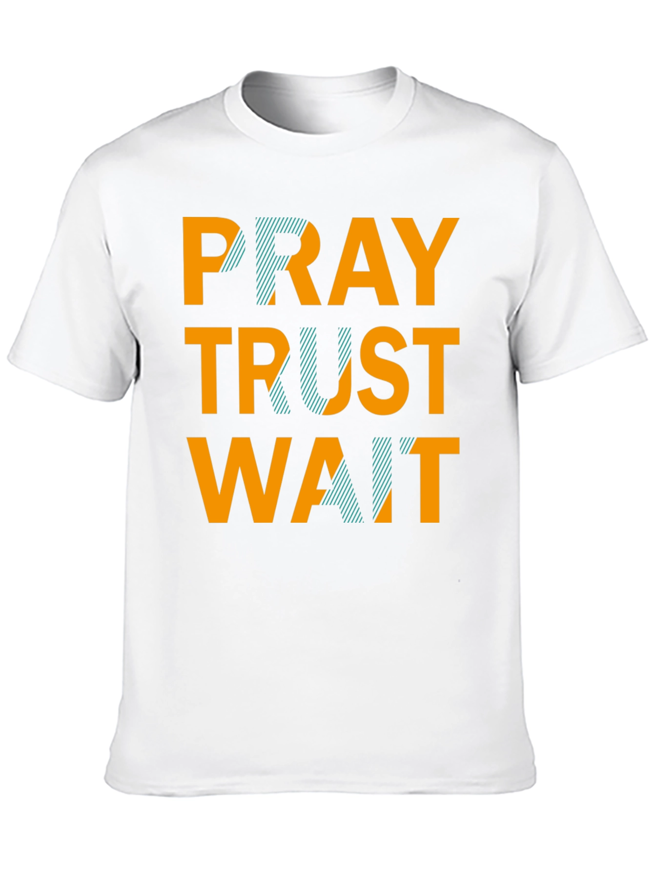 Black Pray Trust Wait Graphic Tee - Black Casual T-Shirt view 10