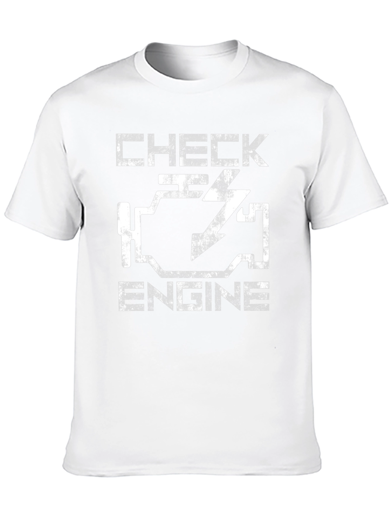 Black Check Engine Funny Graphic Tee - Black Cotton T-Shirt view 10