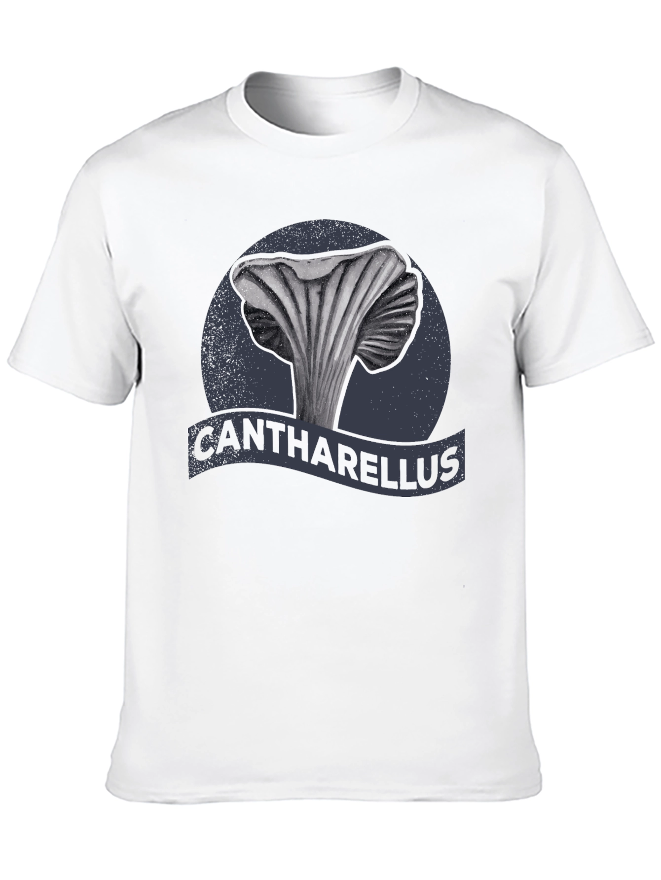 Black Cantharellus Mushroom Graphic Tee view 10
