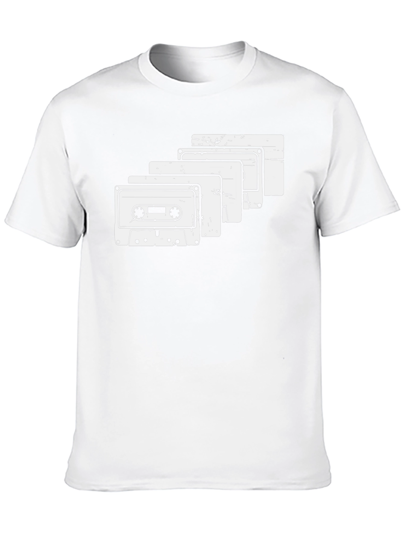 Black Retro Cassette Tape Graphic Tee - Black Cotton T-Shirt view 10
