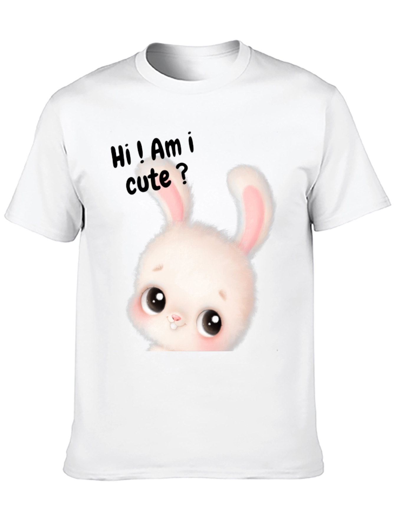 Black Cute Bunny Graphic T-Shirt - Adorable Unisex Tee view 10