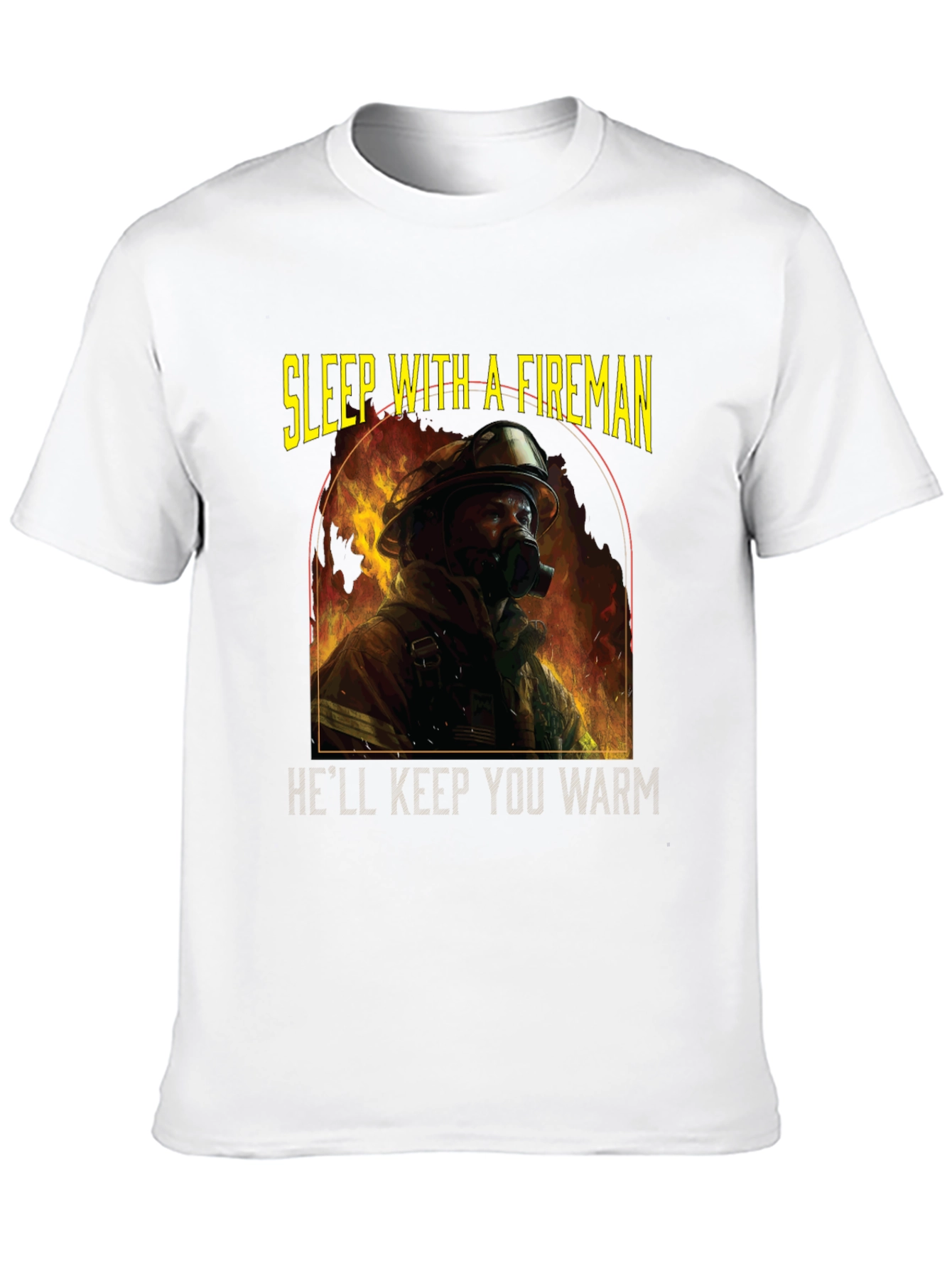 Black Fireman Graphic T-Shirt - Sleep With A Fireman view 10