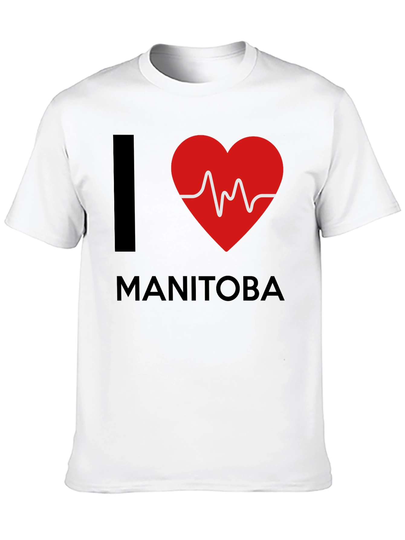 Black I Heart Manitoba T-Shirt - Black Crew Neck Tee view 10