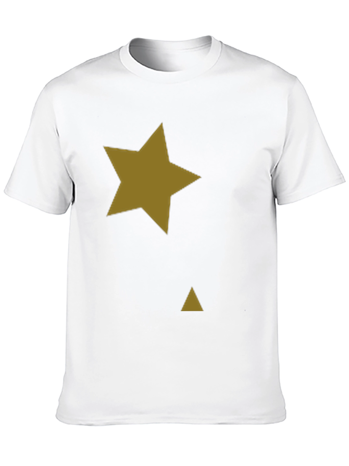 Black Black Tee with Gold Star & Triangle Graphic Print view 10